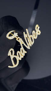 Iced Out Sterling Silver 925 Custom Letter Name Collar Charm With Custom Bail Moissanite Diamond icy Pendant - Product Image 4