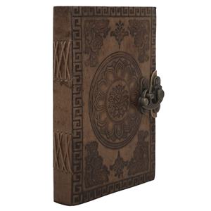 Journal de voyage miniature en cuir fait main, reliure spirale, design floral embossé, impression numérique, style rétro exclusif - Product Image 2