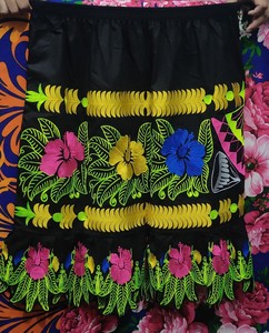 Vestido Polinesio Transpirable 100% Algodón Tejido con Bordado Antibacterial, Diseño hasta el Tobillo, para Fiesta, Playa, Casual - Product Image 5