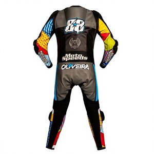 ชุดแข่งรถมอเตอร์ไซค์ Miguel Oliveira MotoCP หนังวัว/หนังจิงโจ้ สำหรับขี่มอเตอร์ไซค์/จั๊มสูทขี่มอเตอร์ไซค์/ชุดหนังมาตรฐาน CE ระดับ 2 - Product Image 2