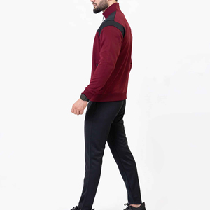 Survêtements pour hommes, coupe ajustée décontractée, col montant uni, fermeture éclair, ensemble de survêtement 2 pièces, vêtements de sport, design personnalisé, ensembles avec logo - Product Image 3