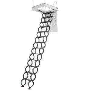 Scala retrattile per soppalco in acciaio legato, capacità 660 libbre/299,4 kg, altezza soffitto 10,5-11 piedi, dimensioni apertura 39,4 x 27,5 pollici, adatta per altezze 10,5-11 piedi - Product Image 1