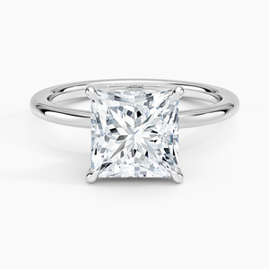 Bague BOJ 0102 en argent 925, taille princesse, avec halo de pierres, sertissage à griffes, solitaire, diamant 2 carats, couleur D, VVS1, moissanite certifiée GRA - Product Image 1