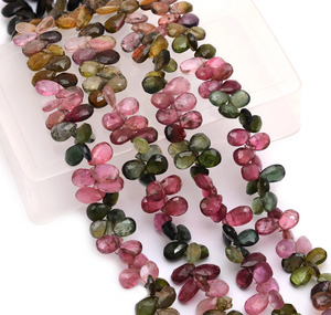 Turmalina Multicolor AAA+ de 6x8mm, Cuentas Facetadas en Forma de Pera, Turmalina Sandía Natural, Piedras Preciosas Sueltas para Joyería - Product Image 3