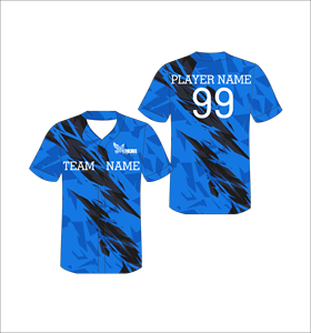 Maillot de baseball abstrait bleu roi personnalisé, anti-humidité, sublimé, uniforme d'équipe, chemise athlétique boutonnée, OEM ODM - Product Image 1