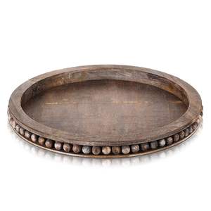 Round Wooden Beaded Kitchen Tray Bohemian Decorative Serving Perfect for kitchen dining table coffee or gifting - Product Image 6