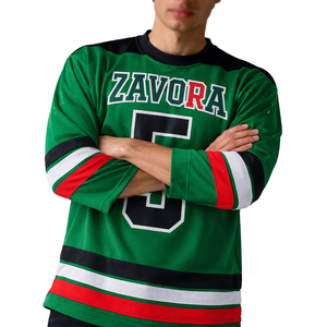 Ice Hockey Style Mesh Jersey Long Sleeve Team Uniform Oversized Fit Custom Name Number <b>Top</b> Sportswear American Football jersey - Product Image 6