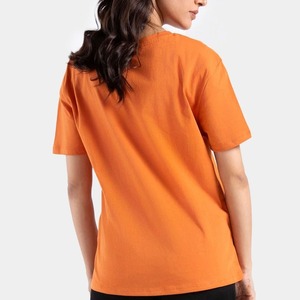 Camiseta de Verano de Manga Corta para Mujer, Unisex, Corte Ajustado, Estampado Puff, Cuello Redondo, Logotipo Personalizado, 100% Algodón, Naranja y Negro, Gran Venta - Product Image 6