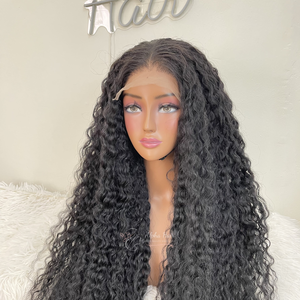 วิกผมคนแท้แบบลอนนุ่มเงางามวิกผมลูกไม้ด้านหน้า - Product Image 1