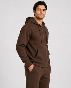 Stylish mens zipper <b>hoodie</b> made with durable <b>soft</b> fabric providing warmth flexibility and effortless everyday street fashion - Product Image 2