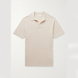 Men's Lightweight Slim Fit Short Sleeve Ribbed Hem Buttonless Placket Solid Pattern for Polo Shirts - Product Image 1