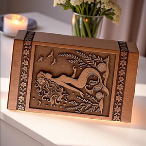 Handcrafted Mermaid Cremation Urn: Engraved Wooden <b>Memorial</b> <b>Keepsake</b> <b>Memorial</b> <b>Keepsake</b> by AYAANS - Product Image 5
