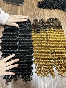 12A Deep Wave Virgin Hair 100% Vendeur de cheveux humains vietnamiens Paquets alignés de cuticules vierges avec fermeture - Product Image 4