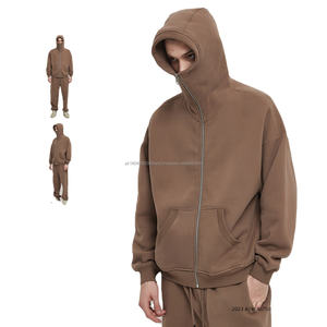 AutumnWinter Nuevo producto Enmascarado Sudadera con capucha oscura 360g Terciopelo Grueso Cremallera Con capucha Bordado Logo sudaderas con capucha para hombres - Product Image 1