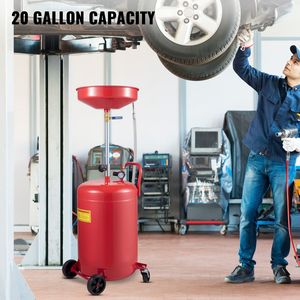 Réservoir de vidange d'huile usagée portable de 20 gallons, draineur pneumatique pour le vidange d'huile, transfert de liquides et de carburant, conteneur pour dispositif de drainage - Product Image 2