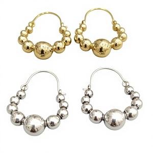 Wholesale Minimalist Bohemia Alloy <b>Silver</b> Plated <b>Huggie</b> <b>Earrings</b> Lightweight Daily Wear Women's Indian Manufacturer Factory - Product Image 1