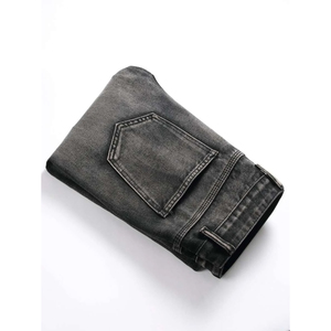 Jeans de Mezclilla Vintage para Hombre, Estilo Hip Hop, Corte Regular, Cintura Media, Cierre de Botones, Impermeables, Ligeros, para Exteriores, con Bolsillos Delanteros, Lavado a la Piedra - Product Image 2