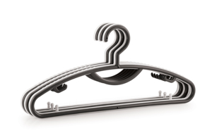 3 in 1 Plastic Clothing <b>Hangers</b> With Hook Anti Slip Design Rectangle Shape Single Tier <b>Space</b> <b>Saving</b> Wardrobe Storage Minimalist - Product Image 2