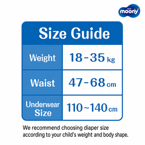 Pañales Japoneses Moony Super Big para Niñas, Prevención de Fugas 3D, Superficie Seca Absorbente, 18-35 kg, Pañales Tipo Calzón - Product Image 6