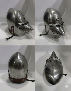 Casco Medieval Hounskull Bascinet del Siglo XIV, Armadura de Caballero de Hierro con Visera, Listo para Batalla, para Halloween, Navidad y Reenactaciones - Product Image 3