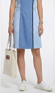 Robe de travail à manches courtes pour femmes, robe de travail pour infirmières, médecins |   Robe de travail monopièce à col chemise - Product Image 4