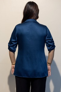 เสื้อเชิ้ตผู้หญิงผ้าคอตตอนผสม ดีไซน์เนอร์ ติดกระดุมด้านหน้า สวมใส่สบายตลอดวัน พร้อมสไตล์โดดเด่น ราคาขายส่ง ซื้อโดยตรงจากซัพพลายเออร์ - Product Image 2