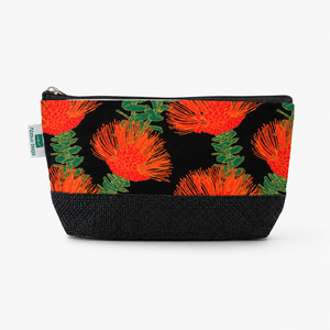 Sac cosmétique personnalisé en jute noir, imprimé floral, fermeture éclair, pochette à maquillage, écologique, vente en gros, OEM, marque privée, exportateur, fabricant B2B - Product Image 3