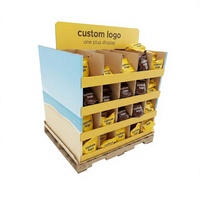 Su misura eco-friendly cartone ondulato pieghevole espositore rack con Design indipendente per la pubblicità commerciale