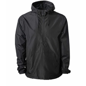 Veste de course coupe-vent noire pour homme, fermeture éclair, décontractée, pour l'extérieur, coupe régulière, légère, col montant, en polyester - Product Image 5