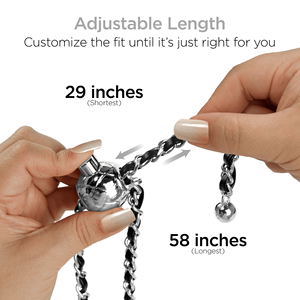 TECHcessories Chaîne argentée avec sangle de téléphone universelle en cuir végétalien noir - Product Image 5