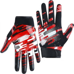 Wholesale Breathable American Football Gloves Full Finger <b>Hook</b> Loop Closure for Men Women Outdoor Sports Training Grip Gloves - Product Image 1