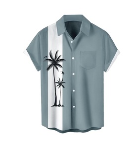 Camisa Hawaiana con Estampado de Resort para Hombre, Casual, de Playa, 100% Algodón, de Secado Rápido - Product Image 1