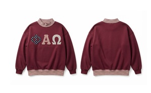 เสื้อสเวตเชิ้ตคอเต่าโอเวอร์ไซส์สำหรับผู้หญิง ปักลายตัวอักษรกรีก ทรงไหล่ตก ผ้าฝ้ายถัก สำหรับฤดูใบไม้ร่วง - Product Image 2