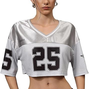Custom Crop <b>Tops</b> Unisex Plus Size Breathable Moisture-Wicking Quick Dry Football Shirt Polyester Mesh Retro American Football - Product Image 5