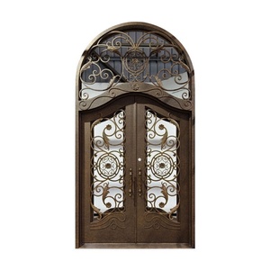 Royal Luxury Rust-resistant Wrought Iron Security Main Gate Intricate Pattern Powder-Coated Finish Easy Assembly Modern Design - Product Image 1