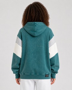 Sweat à capuche pour femme de qualité supérieure, effet délavé, fabriqué en tissu premium, coupe confortable, capuche avec cordon de serrage et poche avant, style décontracté. - Product Image 6