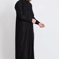 Qamis vert menthe pastel pour homme, style été, Jubba saoudienne, robe islamique à manches longues, Kandura arabe, Dishdasha décontractée et respirante