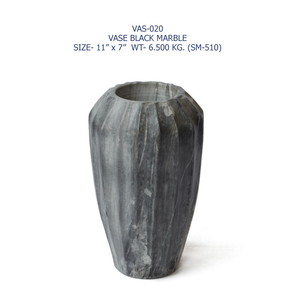 Vase à fleurs en marbre noir fait main en Inde pour la décoration de la maison et du jardin, pot à fleurs en marbre noir de haute qualité à prix de gros - Product Image 2
