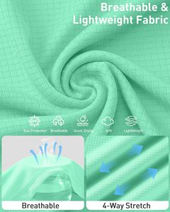 Women's <b>Mint</b> Fishing Wear Multi Color Unisex Green Long Sleeve Hoodie Pullover Solid Color Quick Dry UPF 50 Outdoor Active Wear - Product Image 6