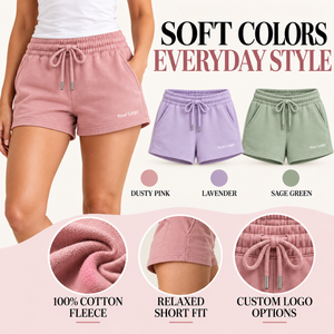<b>Womens</b> Cotton Fleece <b>Shorts</b> Elastic Drawstring Waist Side Pockets Curved Hem Regular Fit Casual <b>Lounge</b> Apparel Quick Dry - Product Image 6