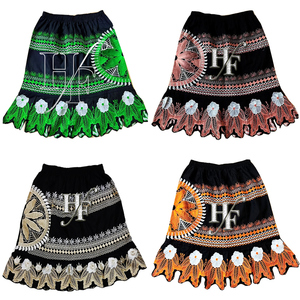 กระโปรงผ้าฝ้ายผสมโพลีเอสเตอร์สั่งทำขายส่ง สไตล์ชนเผ่าไมโครนีเซีย ปักลายสำหรับผู้หญิง - Product Image 1