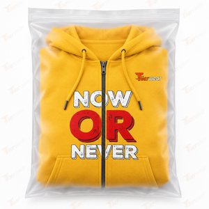 <b>Men's</b> <b>Yellow</b> Zip-Up <b>Hoodie</b> Now Or Never Printed Fleece Casual Sweatshirt Regular Fit Hooded Long Sleeve Zipper Hoodies - Product Image 6