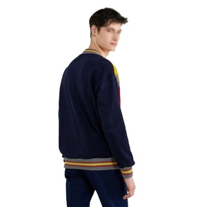 Haute qualité 100% coton Style coréen hommes sweat couleur unie manches longues col rond coupe régulière personnalisable plaine teint hiver - Product Image 4