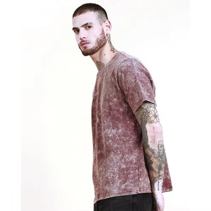 T-shirt 100 % coton délavé à l'acide pour homme, style vintage, décontracté, pour l'été et les activités de plein air, vente en gros, logo personnalisé, style urbain, respirant - Product Image 3