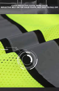 Vêtements de sécurité réfléchissants orange et vert en gros, veste de circulation routière avec logo personnalisé imprimé et gilet à bandes LED clignotantes - Product Image 6