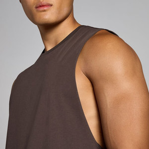 Men's Cut Out Sleeveless Loose Fit Sports Fitness Tank Top Muscle Bodybuilding Blank Workout Stretchable Activewear Vest Top - Product Image 6