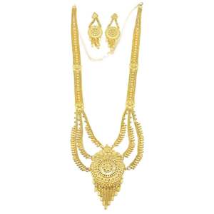 Juego de Collares Rani Haar con Diseño Floral en Oro Micro de 14K, 18K y 24K, Joyería India para Bodas, Juego de Joyería de Latón Dorado de Moda - Product Image 2