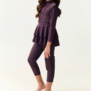 Traje de Baño Musulmán Moderno para Mujer, Dos Piezas, Manga Larga, Islámico, Secado Rápido, Transpirable, Ecológico, con Cierres Frontales - Product Image 1