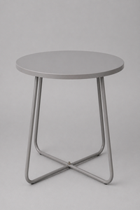 <b>Round</b> Metal <b>Side</b> <b>Table</b> Minimalist Design Gray Finish Living Room metal Accent <b>table</b> knock down <b>table</b> for home & living decor - Product Image 3