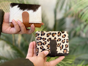 ใหม่กระเป๋าสตางค์หนังขนสัตว์แท้พิมพ์ลายสัตว์ขนสัตว์สำหรับผู้หญิงกระเป๋าใส่บัตรขนาดเหมาะมีสไตล์ - Product Image 3